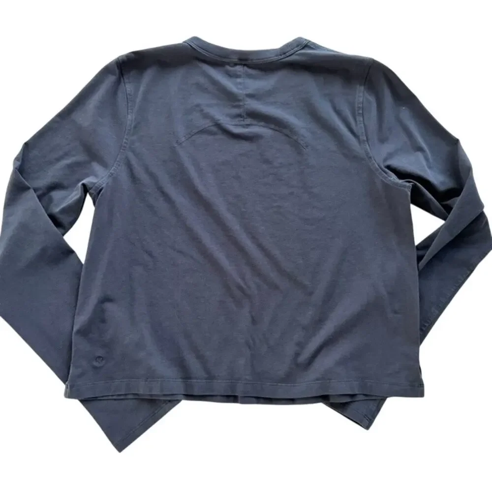 Lululemon Classic-Fit Cotton-Blend T-Shirt Noman True Navy Blue Size 4 Hip Fit